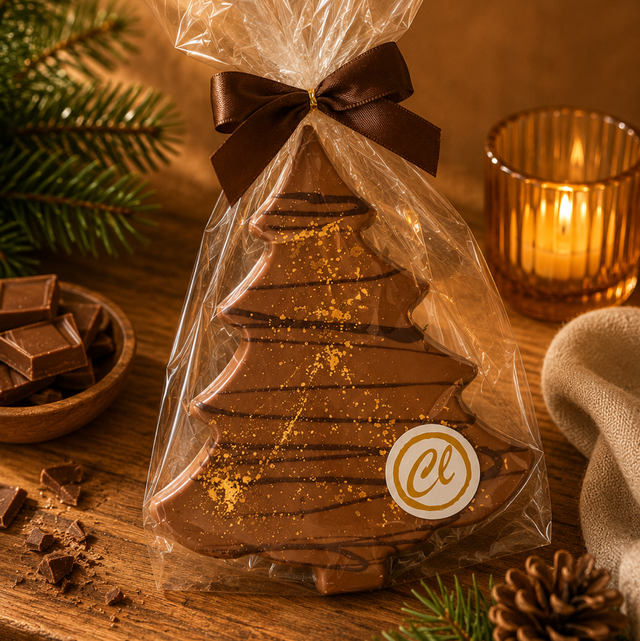 Chocolate con Leche en Forma de Arbol de Navidad