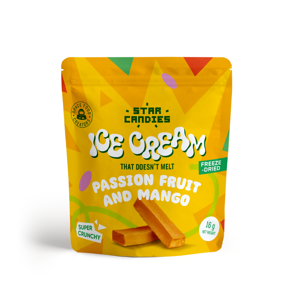 Helado liofilizado de maracuyá y mango STAR CANDIES · 16 g