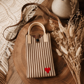 Pixie Bag Corazón a Rayas Marrón