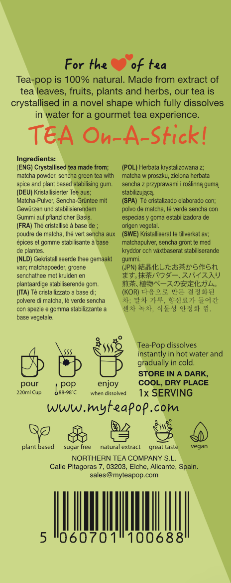 Tea-Pop de matcha · 1 palito