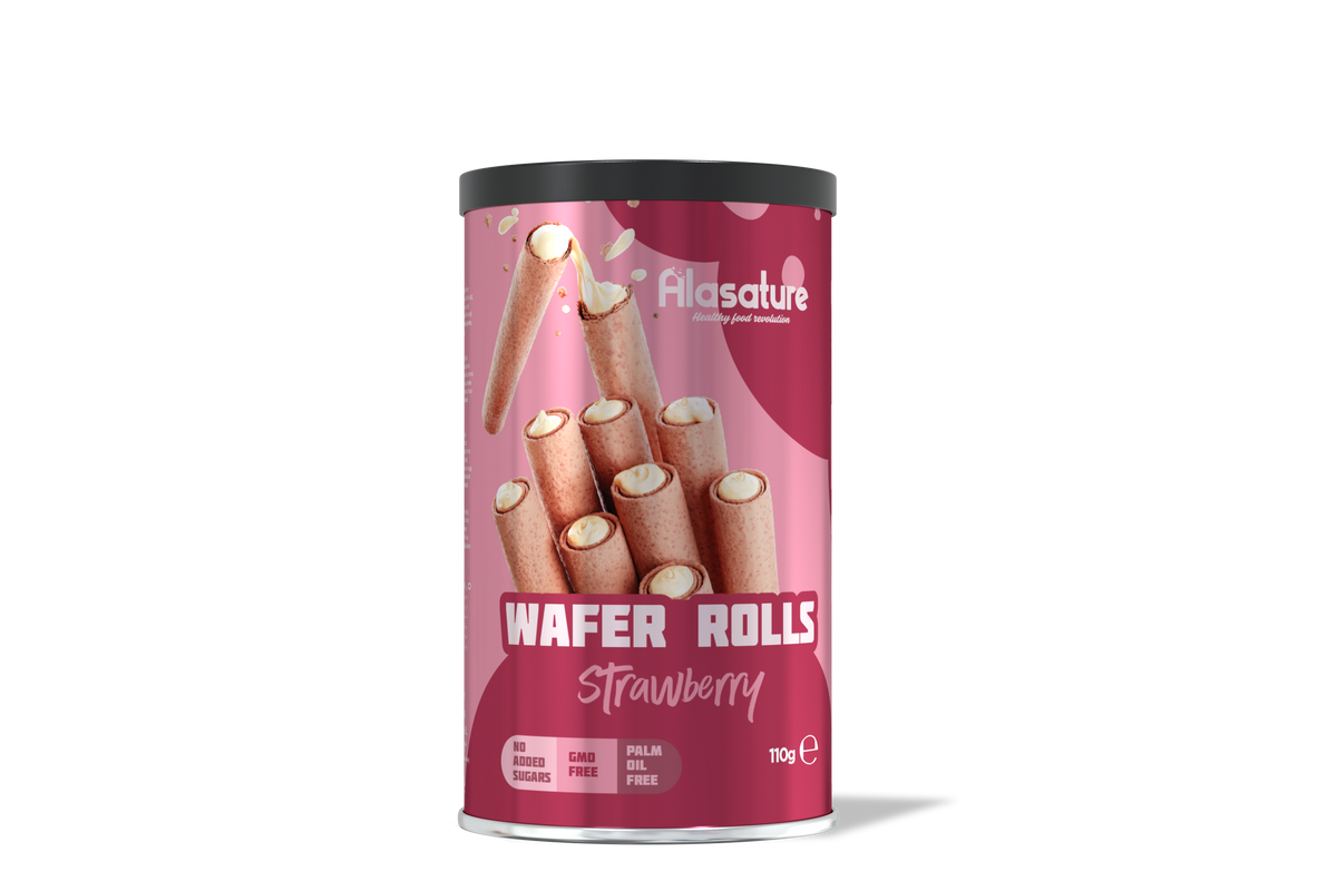 Rollitos de Barquillo con Fresa