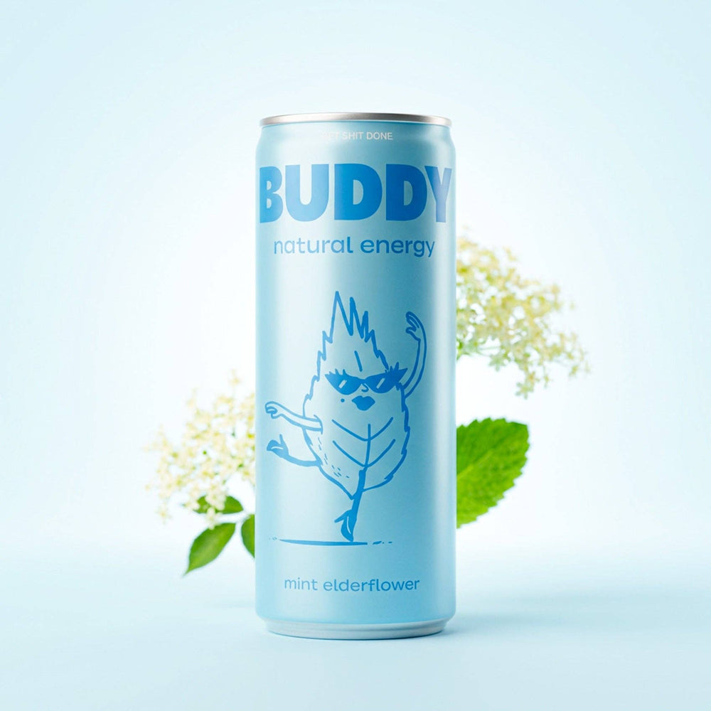 Bebida energética de menta y flor de saúco