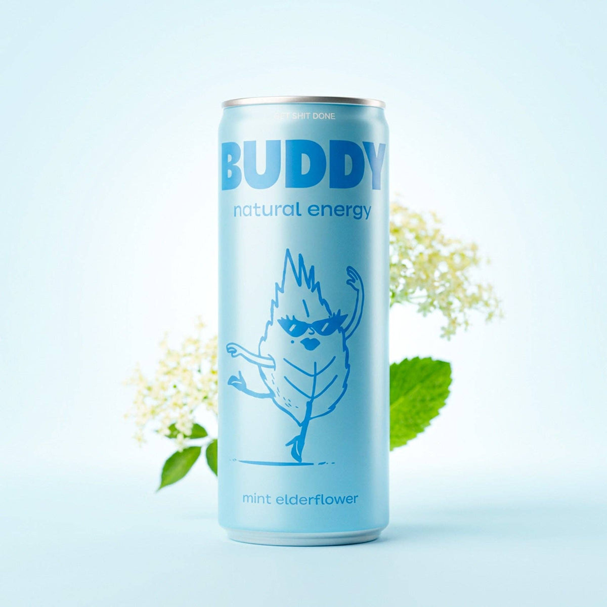 Bebida energética de menta y flor de saúco