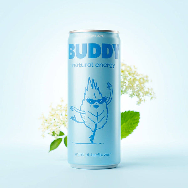 Bebida energética de menta y flor de saúco