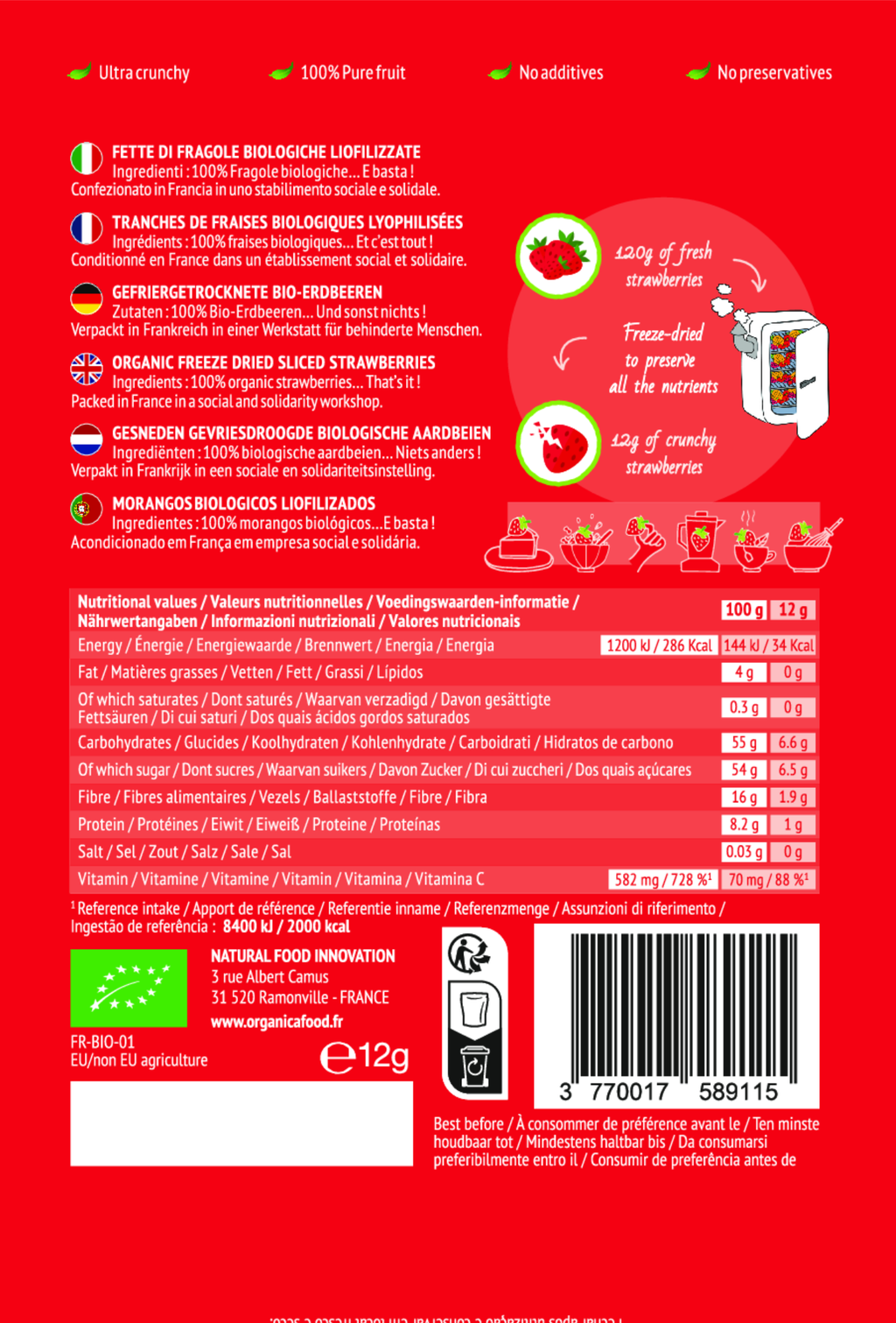 Fresas Liofilizadas