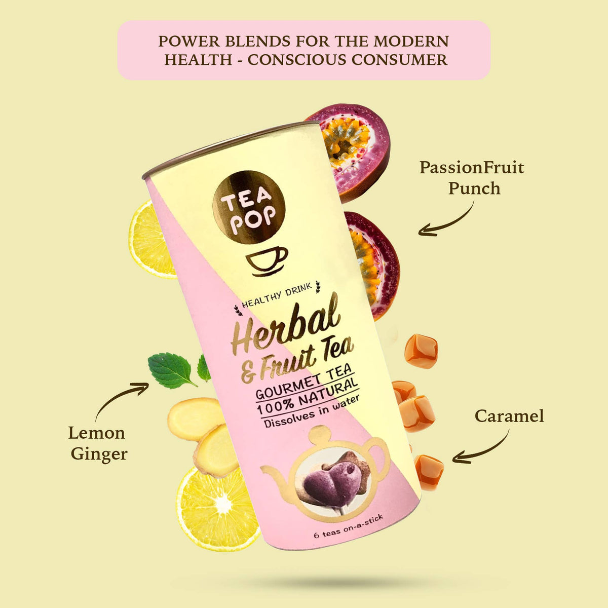 Tea-Pop · Infusiones de frutas y hierbas (6 ud.)