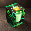 Fresh cannabis leaves scented candle