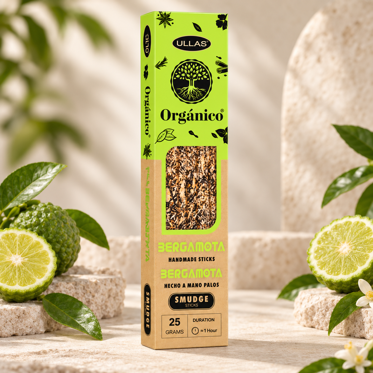 Incienso natural Bergamota Ullas · 25 g