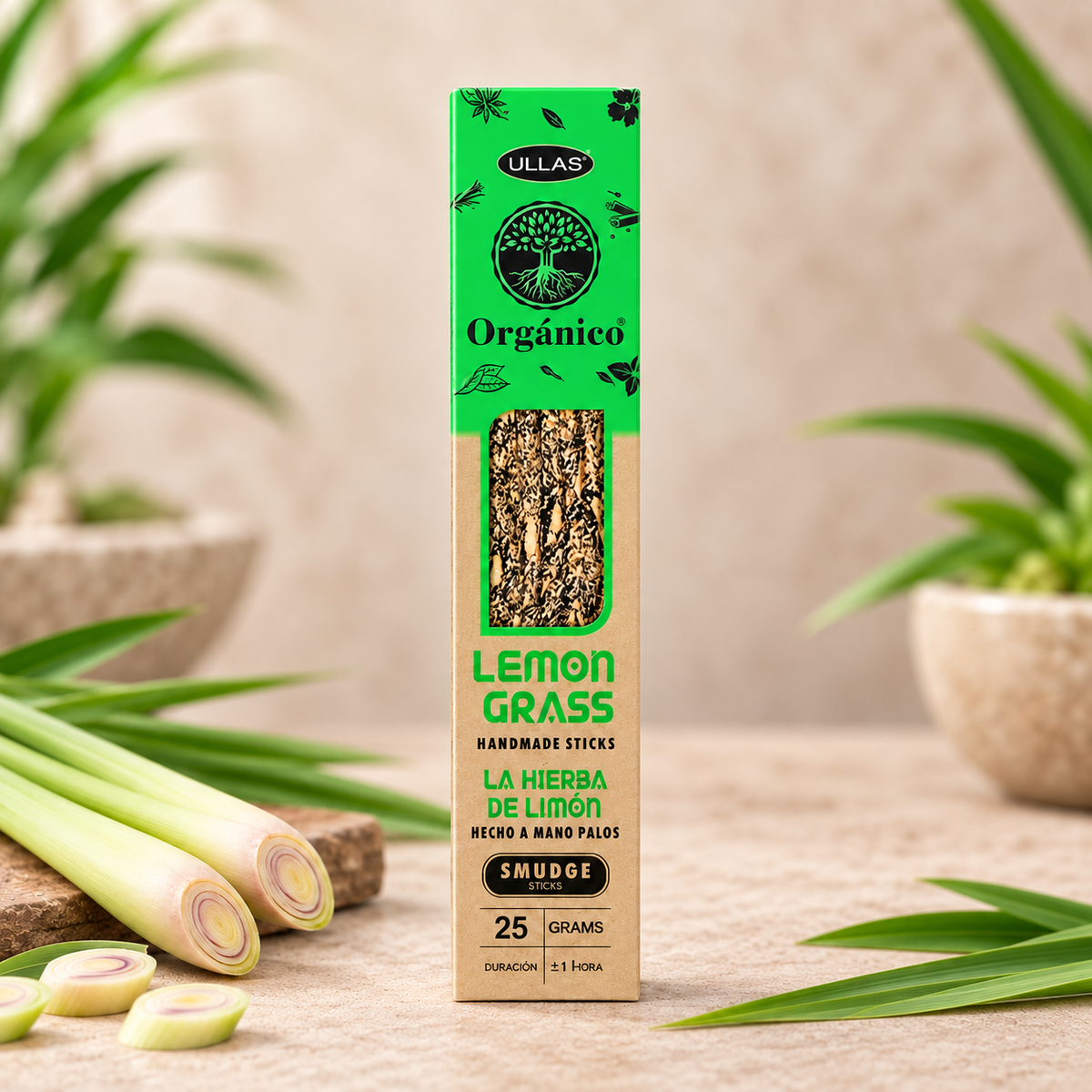 Incienso natural Lemon Grass Ullas · 25 g
