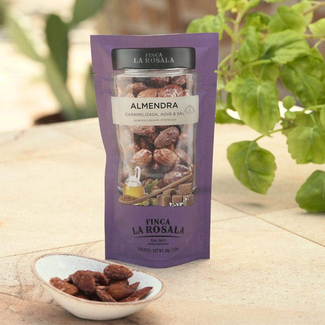 Finca La Rosala Almendra Caramelizada, AOVE&Sal, Doypack 80 g