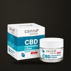 Crema Regeneradora Cannabellum CBD (50 ml.), sobre fondo oscuro Estudio.