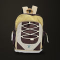 Mochila clásica de cáñamo cuerdas, sobre fondo oscuro Estudio.