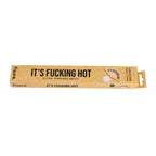 Abanico «It’s Fucking Hot» · Purpurina dorada · Fisura