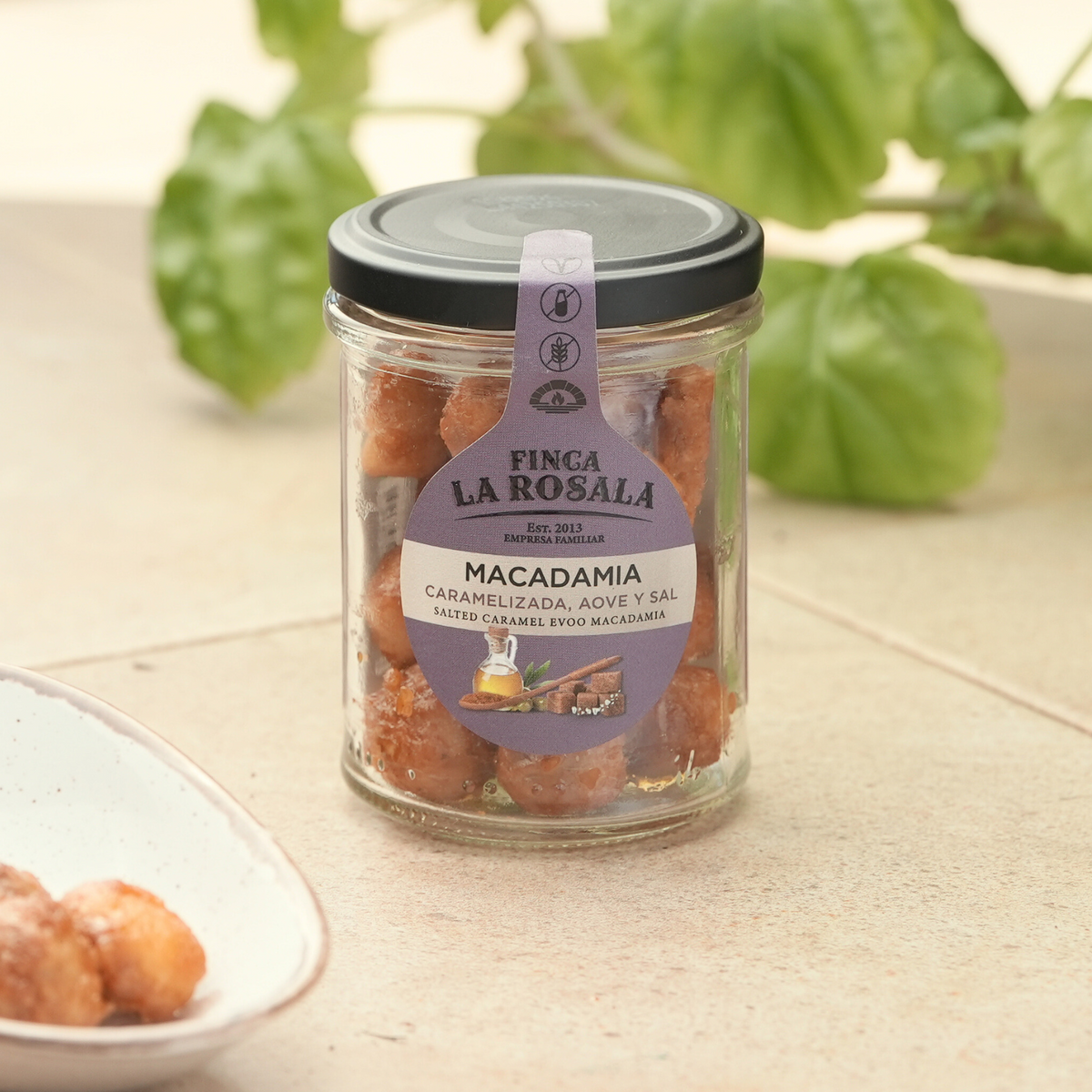 Finca La Rosala Macadamia Caramelizada, AOVE&Sal, Tarro 90 g