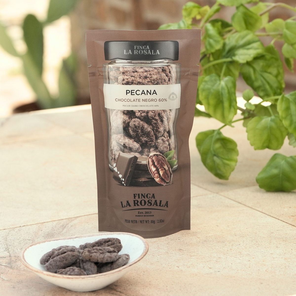 Finca La Rosala Pecana Chocolate Negro 60%, Doypack 80 g